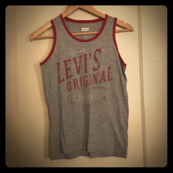 Levi's Tops - *SOLD* Gray Levi Tank Top